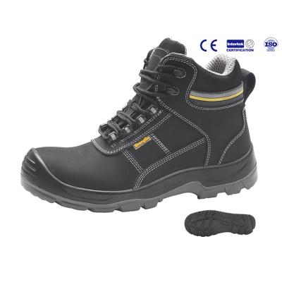 China Durable Steel Leather Steel Toe Mid Cut Safety Shoes Toe Best Popular Cheap Black Nubuck Nubuck for sale