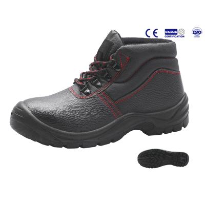 China Steel Toe Good Quality Heavy Duty Embossed Action Leather Mid-Cut Steel Toe Safety Boots /Safety Shoes for sale