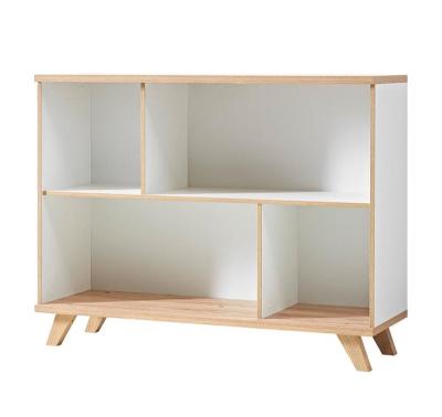 China Modern Contrast Color Wooden Kids Bookshelf Wooden Bookcase For Kids Home Storage Use Side Cabinet for sale