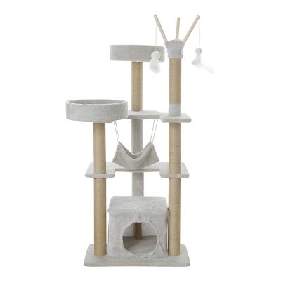 China Large Sisal Cat Tree High Sustainable Integrated Multi-Layer Cat Treehouse Tall for sale