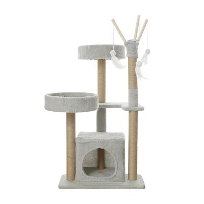 China New high quality easy viable cat tree in 2021 exercise and rest houset tree cat for sale