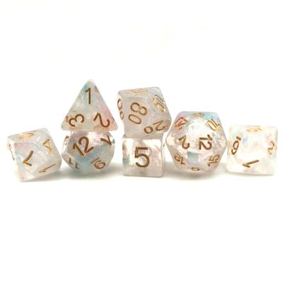 China Polyhedral Dies Set Low Price 7pcs Polyhedral Resin 16 mm d6 Resin Sparkle D&D Dies Set for sale