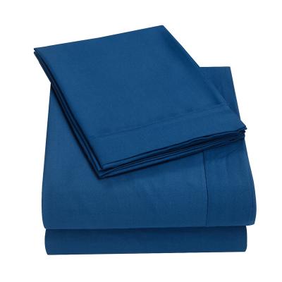 China Factory direct disposable solid color 100% polyester titted bed sheet set for home for sale