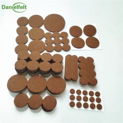 China Eco-friendly high quality custom color 3mm self adhesive furniture felt pads to protect the furniture for sale