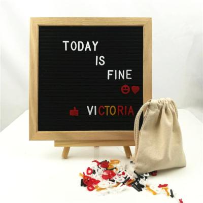 China Europe Manufacturer Custom Oak Wooden Slotted Felt Letter Board With 340pcs Characters for sale