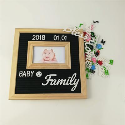 China China Oak Letter Board Small Insert Photo Frame 10x10 Inch Frame Felt Board for sale