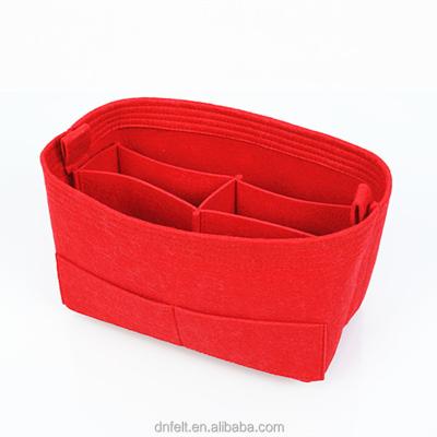 China 2018 Hot Selling Eco - Friendly Red Felt Cosmetic Bags Eco - Friendly / Make Up Bag For Ladies for sale