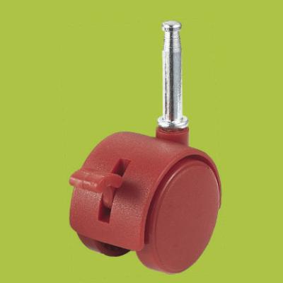 China factory price furniture casters long insert stem red caster with brake for sale