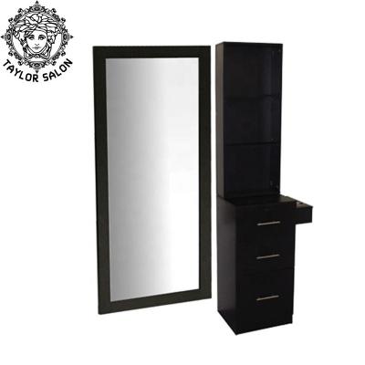 China Personalized Multiple Portable Barber Shop Beauty Salon Mirror Station With Drawers for sale