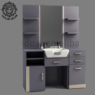 China Multifunctional Salon Furniture Barber Mirrors Led Mirror Bathroom Mirrored Dresser Barber Stations For Sale for sale