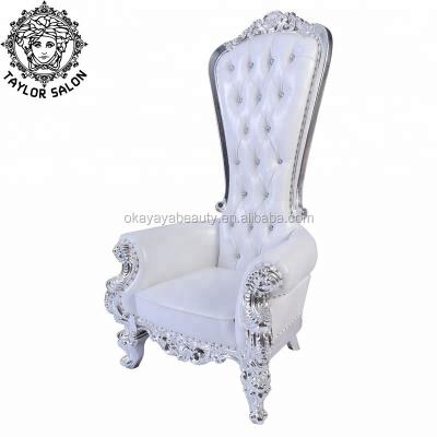 China High Back Pedicure Royal Luxury Spa Party Chair Luxury Silver King Throne Chair for sale