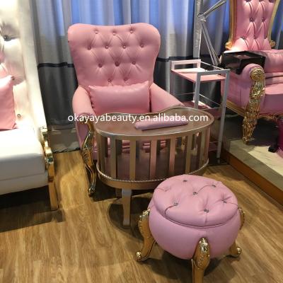 China Kingshadow furniture modern nail salon equipment pink salon nail pedicure chair and nail table for sale for sale