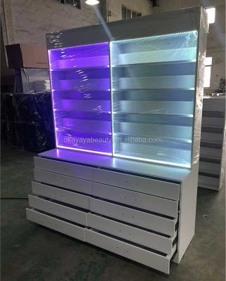 China Durable nail shop nail polish rack salon shelving retail display salon for sale