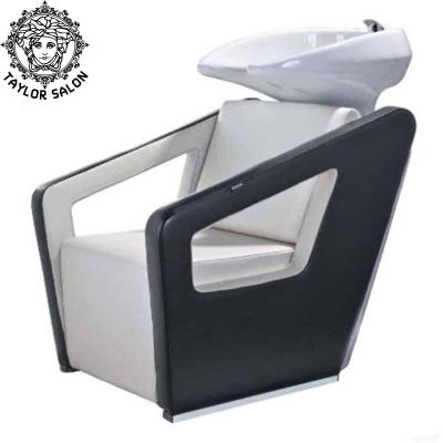 China comfortable & Durable Hair Salon Equipment Backwash Furniture Shampoo Sink Chair Ceramic Bowl Shampoo Chair For Salon for sale