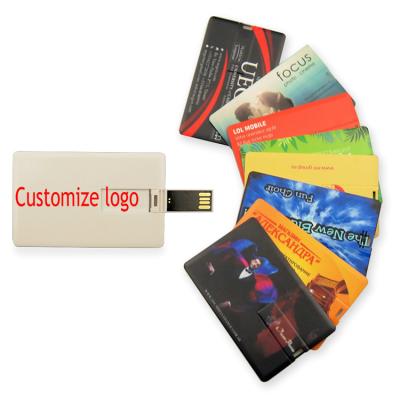 China Promotional flash card gifts credit card usb drive stick with color printed usb memory stick logo for sale