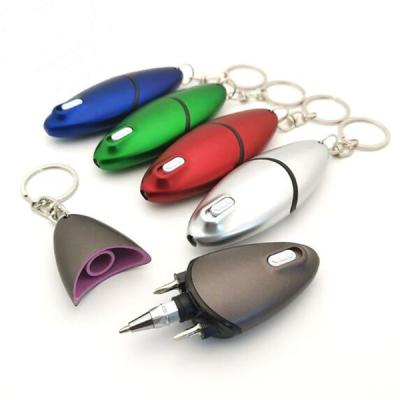 China Promotional Pen Multi Led Plastic Ballpoint Pen With Key Chain for sale