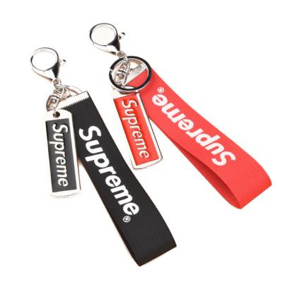 China Gift Custom Brand Logo Embroidery Keychain Key Tag for sale