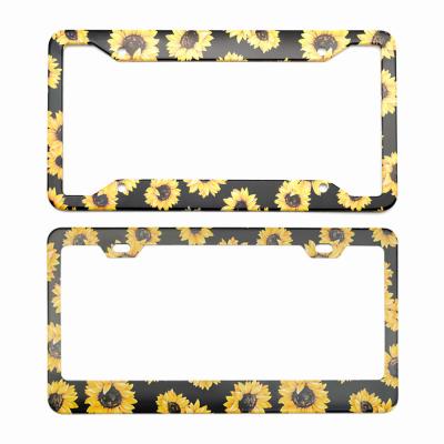 China Wholesale New USA Car Sunflower Number License Plate License Plate Manufacturer Gray Card Plate Frame Durable Custom Wholesale Frame Holder for sale