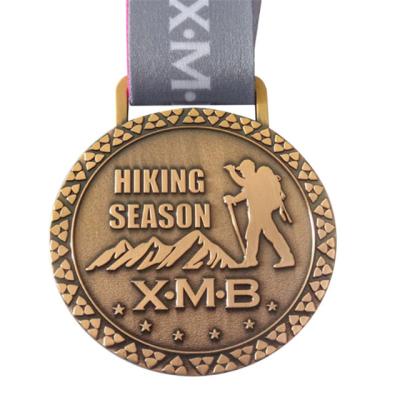 China Europe NO MOQ Factory Direct Metal Half Marathon Medal With Bronze Plated Anti /Hiking Award Medal for sale