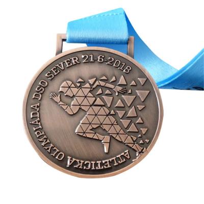 China China NO MOQ factory direct half metal marathon medal with anti bronze plated /Running medal for marathon for sale