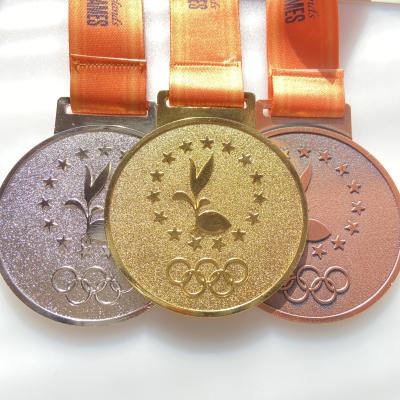 China Europe China No Min Beach Game Medal With Straps Gold Silver Bronze Medal for sale