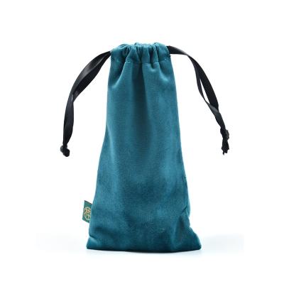 China Factory Directly Recyclable Wholesale Jewelry Drawstring Gift Custom Blue Velvet Pouch/Opens Gifts Velvet Pouch for sale