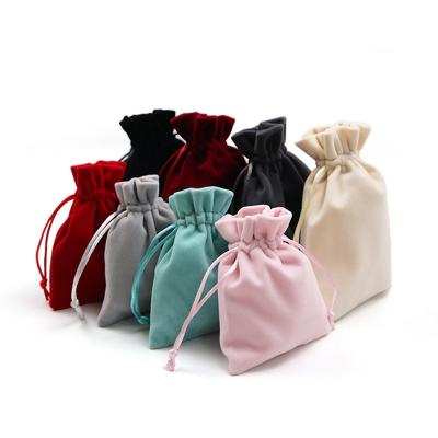 China Factory Directly Recyclable Wholesale Jewelry Drawstring Gift Custom Velvet Pouch / Opens Gifts Velvet Pouch for sale