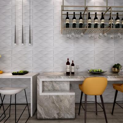 China Waterproof+ECO-Friendly Stone design white natural finish pvc 3D wall paper panel 3d effect wallpapers/wall coating(old) for sale