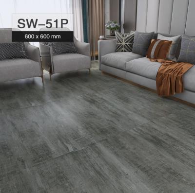 China Waterproof Wear Resistant Anti-slip 600*600MM PVC flooring outdoor bathroom plastic flooring house kitchen living room anti slip vinyl porcelain floor tiles for sale