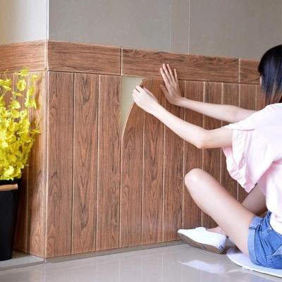 China Waterproof+ECO-Friendly Wood Grain Peel and Stick Film for Cabinets Shelves Drawers Self-Adhesive Panel for Kitchen Removable Wood Textured Wallpaper for sale