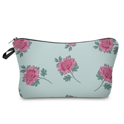 China High Quality Women Soft Beauty Bag Storage Flower Printing Bag Makeup Water Resistant Cosmetic Bag for sale