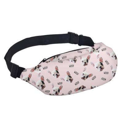 China Wholesale Custom Waterproof 3D Printing Sports Waterproof Waist Bag Women Waist Bag Large Capacity Hold Belt Bag for sale