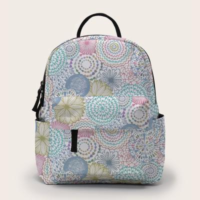 China Small Mini Backpack Waterproof Mandala Pattern Travel Waterproof Printing Shoulder Bag for sale