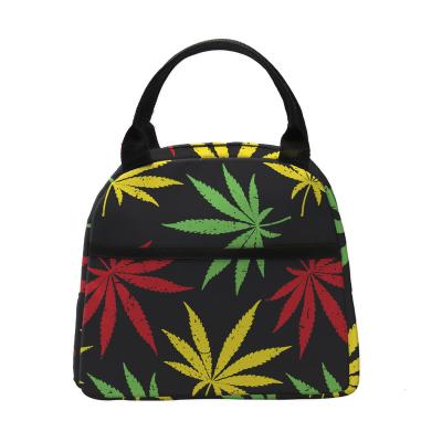 China High Quality Cute Lunch Bag For Women 3D Printing Stylish Maple Leaf Lunch Bags Insulated Picnic Bag Lunch Box for sale