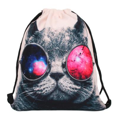 China Custom Wholesale Custom Logo Printed Waterproof Polyester Drawstring Bag Backpack for sale