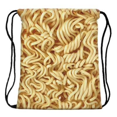 China Waterproof cheap promotional gift instant noodles printing drawstring bag logo print for sale