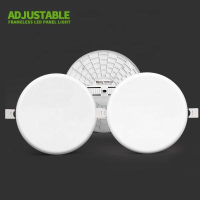 China New Adjustable Hole Height Adjustable Hole Size Led Panel Light 18w Round Frameless Design Indoor Lamp for sale