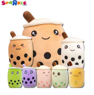 China Plush In Stock 24cm Custom Soft Sleep Pearl Cup Shape Pillow Cute Anime Toy Pearl Milk Boba BubbleTea Plush Stuffed Toys for sale