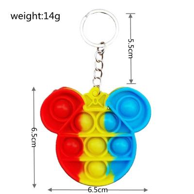 China Wholesale Novelty Silicone Sensory Shaker Key Chain Toys Noise Anti Strain Mini Push Pop Bubble Fidget Toys Key Chain Volume for sale