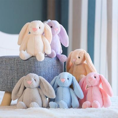 China Plush Bunny Long Ear Color Stuffed Bunny Animal Plush Bunny Soft Flower Easter Bunny Toy 30cm Novelty for sale