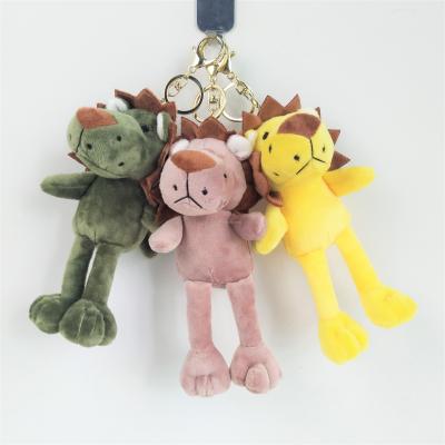 China High Quality Plush Stuffed Animal Keychain Toys /20cm Cheap Plush Lion Elephant Key Chain for sale