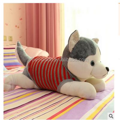 China Eco-Friendly Big Husky Pillow Doll Plush Dog Comfortable Plush Toy for sale