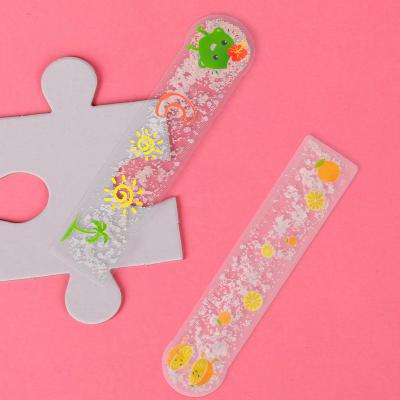 China OEM 2020 new fashion sublimation PVC custom liquid sparkles flexible fruit school ruler for sale