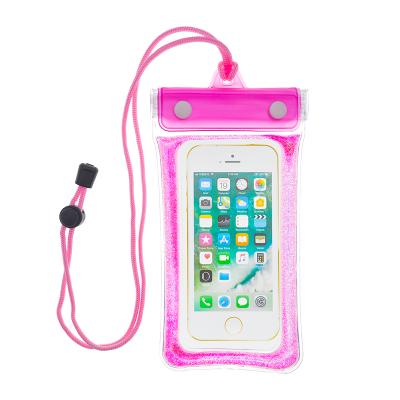 China New Glitter 2020 Custom Ziplock Phone Bag Swimming Dry Waterproof Pouch for sale