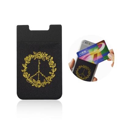 China Fashion 3M Sticker Lycra Card Holder Microfiber Phone Wallet Pouch For Smart Phone for sale