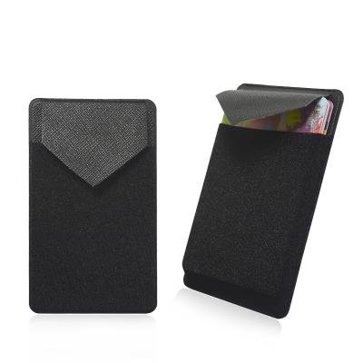 China Adhesive Credit Card Holder For 2019 Mobile Phone Accessories Custom Sticker Cell Phone Wallet Smart Microfiber Lycra Card Holder for sale