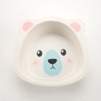 China Sustainable Baby Animal Tableware Bamboo Fiber Children's Dish Cartoon Baby Feeding Dishes Kids Bowl for sale