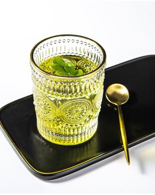 China Retro Phnom Penh Sunflower Relief Cup Viable Glass Female Nordic Creative Home Transparent Water Cup for sale