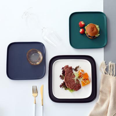 China High-Grade Creative Sustainable Square Nordic Home Steak Dish Square Dish Western Dish for sale