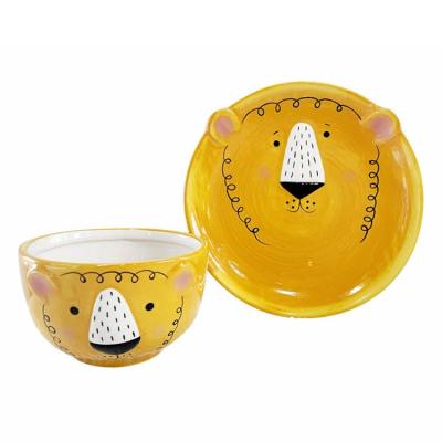 China Sustainable Householdware High End Porcelain Dinnerware Ceramic Yellow Round Dinnerware Set for sale